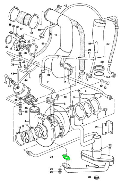 画像1: タービン　オイル戻りガスケット　　911/964 (1)