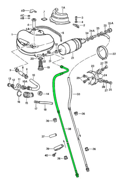 画像1: フューエル ホース　　　911/911T　　リターンライン (1)