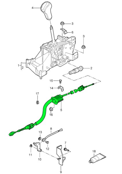 ミッション シフトケーブル 987/987C Tip - ポルシェ小僧/PORSCHE PARTS専門店