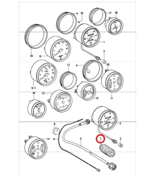 画像1: スピードメーター　ケーブルブーツ　　911 (1)