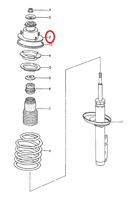 リア アッパーマウント 986/987 - ポルシェ小僧/PORSCHE PARTS専門店