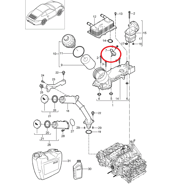 オイルプレッシャーセンサー 958/95B/970/997 - ポルシェ小僧/PORSCHE